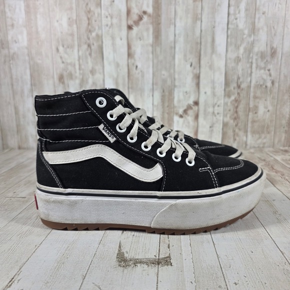 Vans Shoes - Vans Sk8-Hi Stacked Black White Platform High Top Sneakers Womens 8.5 500714